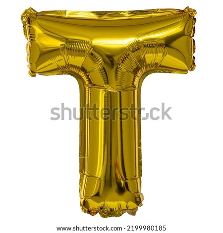 Big Golden letter in ballon shape real