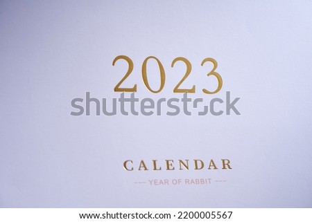 close up of 2023 desk calendar                       