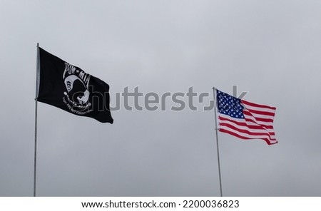American and POW flags at the Cleveland Air Show 