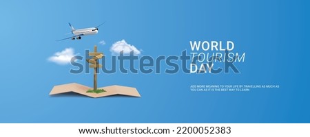 Travel concept world tourism day air jet design vector illustration Royalty-Free Stock Photo #2200052383
