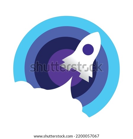 Rocket for simple logo design. Rocket vector template. Colorful Rocket icon vector illustration. Modern minimalist rocket. Unique and creative design. 