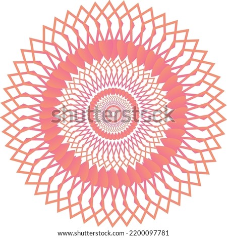 Editable Colorful Free Hand Made Mandala Design Vector Illustration