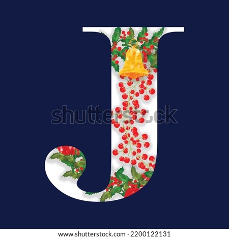 Christmas alphabet illustration. Alphabet vector in Christmas theme. Red and green uppercase letters A to Z.Set of vector english alphabet. 
Uppercase letters.

