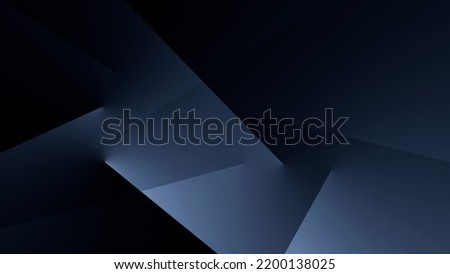 Modern dark blue abstract background. Minimal. Color gradient. Banner with geometric shapes, lines, stripes and triangles. Design. Futuristic. Cut paper or metal effect. Royalty-Free Stock Photo #2200138025