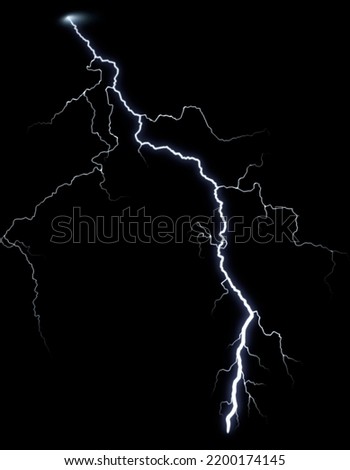 Thunder and lightning on a black background Royalty-Free Stock Photo #2200174145
