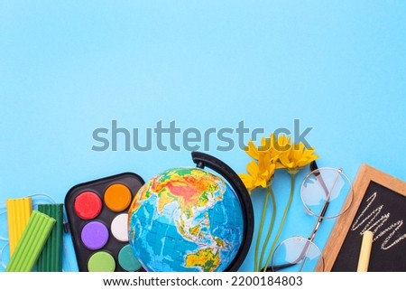 The assortment teacher day elements Royalty-Free Stock Photo #2200184803