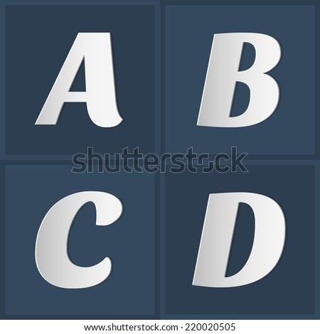 Vector Paper Graphic Uppercase Alphabet Set A B C D