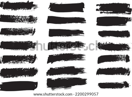 Collection of vector paint brush strokes, hand drawn brush strock