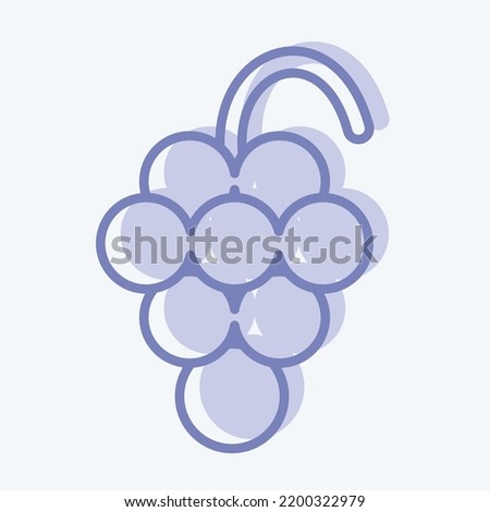 Icon Grape. suitable for education symbol. two tone style. simple design editable. design template vector. simple illustration