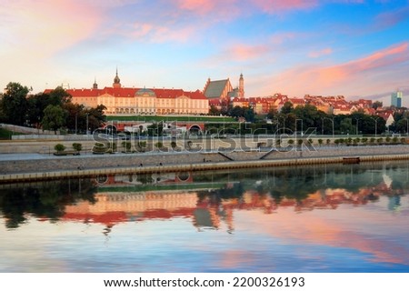 Royal Castle over the Vistula river in Warsaw, Poland Royalty-Free Stock Photo #2200326193