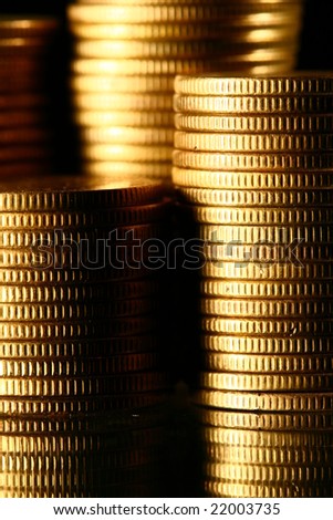golden piles of coins