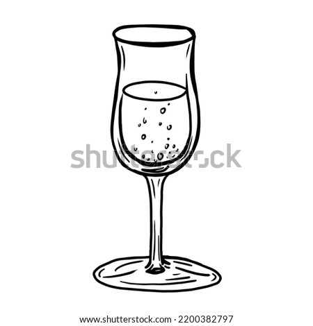 a glass of champagne vector illustration on white background