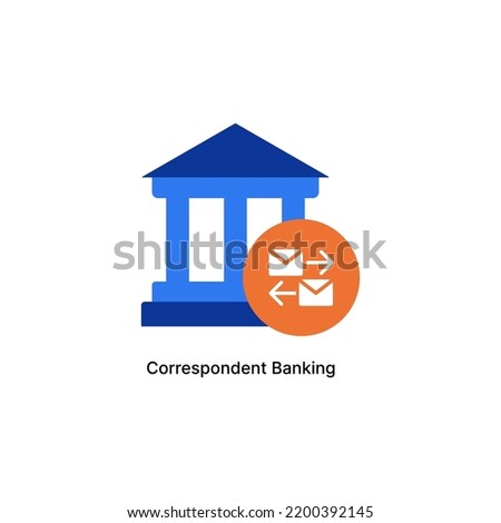 Correspondent Banking icon design for UIUX. Royalty-Free Stock Photo #2200392145