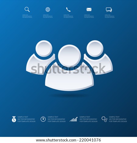 Group of people icon. Vector info graphic for template background.