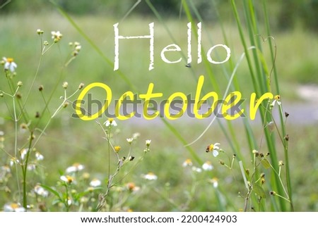 Hello October. inspirational quotes. Typography for calendars or posters, invitations, greeting cards or t-shirts.