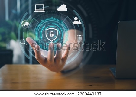 Cyberspace security Data Protection Information privacy. Personal information, secure Internet access, cybersecurity. Internet technology defensive measure concept. Royalty-Free Stock Photo #2200449137