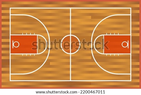 realistic wooden basketball court. wooden court background isometric parquet field