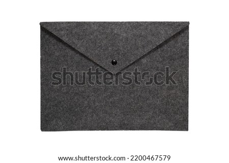 Gray woolen folder isolated on white background, top view. High quality photo Royalty-Free Stock Photo #2200467579