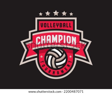 Volleyball logo design, emblem tournament template editable for your design.