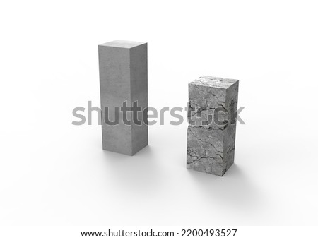 Close up of Concrete  construction group isolated on white background . Royalty-Free Stock Photo #2200493527