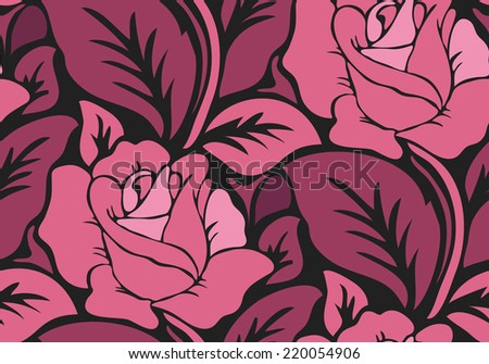 Seamless pattern with beautiful roses. Vector illustration.
