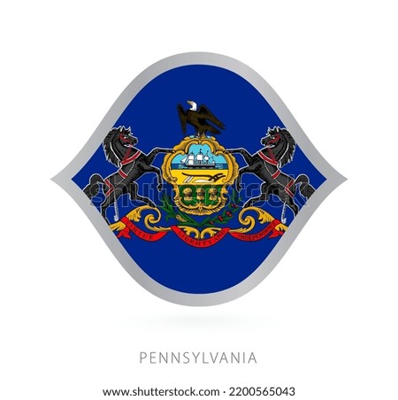 Pennsylvania national team flag in style for international basketball competitions. Vector sign.