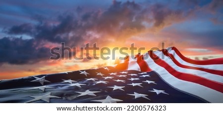 US American flag. For USA Memorial day, Veteran's day, Labor day, or 4th of July celebration. Royalty-Free Stock Photo #2200576323