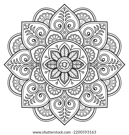 Mandala digital art pattern Art on the wall Coloring book Lace pattern The tattoo Design for a wallpaper Paint shirt and tile Stencil Sticker Design Decorative circle ornament in ethnic oriental style