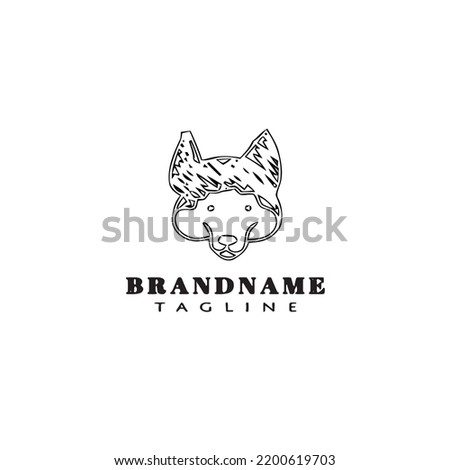cute dog logo icon design black modern isolated vector illustration