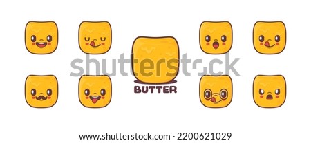 butter cartoon. food vector illustration. icon, expression.