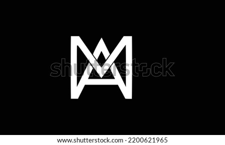 Linked Letter AM Logo Design vector Template. Creative Abstract MA Minimal, Flat Logo Design Vector Illustration