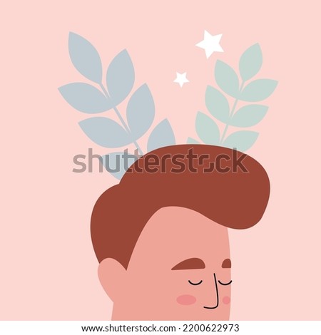 Mindfulness concept. Vector illustration in a flat style
