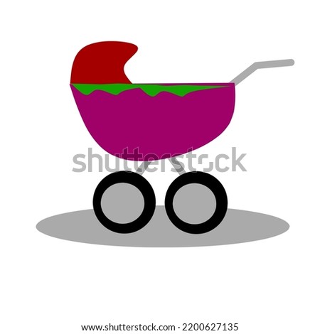 baby stroller cartoon photo vector illustration