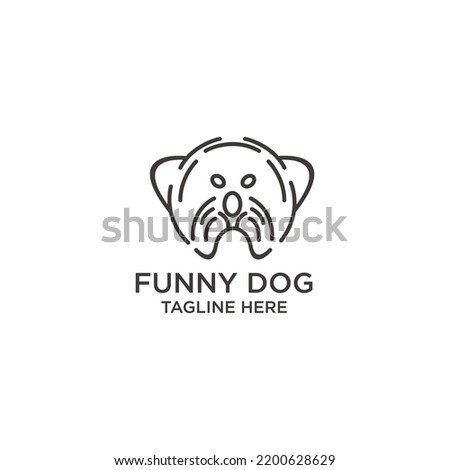 Funny Dog logo icon vector image