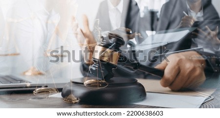 Lawsuit and justice concept, Lawyer working with partner at law