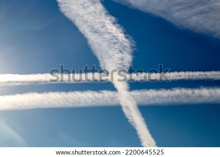 Contrails or chemtrails in the sky over Germany