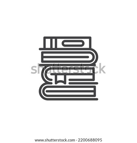 Stack of books line icon. linear style sign for mobile concept and web design. Book stack outline vector icon. Library symbol, logo illustration. Vector graphics