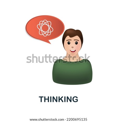 Thinking icon. 3d illustration from business training collection. Creative Thinking 3d icon for web design, templates, infographics and more