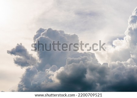 big white clouds on the blue sky, Nimbostratus clouds, an altostratus cloud
