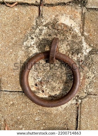 Iron ring for mooring boat at pier