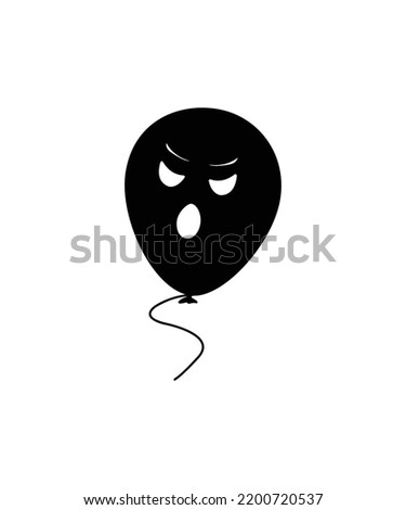 Balloon vector with angry expression isolated on white. Halloween illustration. 