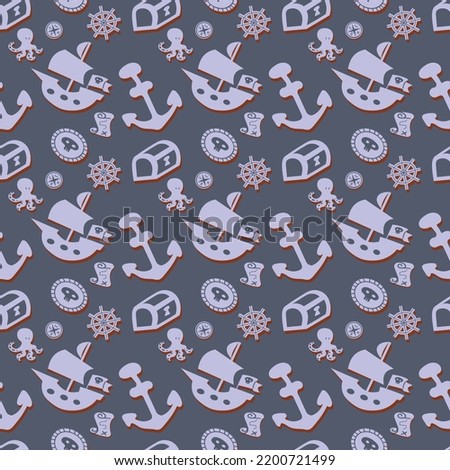 childish pirate theme vector pattern