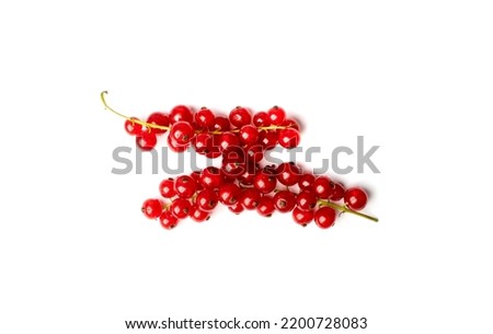 Red currant bunch isolated. Redcurrant pile, ripe red currant berries group on white background Royalty-Free Stock Photo #2200728083