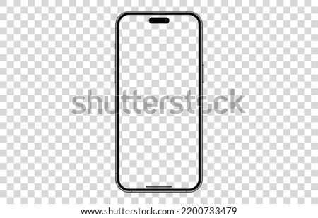 smartphone mockup white screen. mobile phone vector Isolated on White Background. Phone 14 device UI UX ios 16  Vector illustration