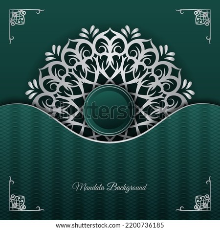 green luxury background, with white mandala