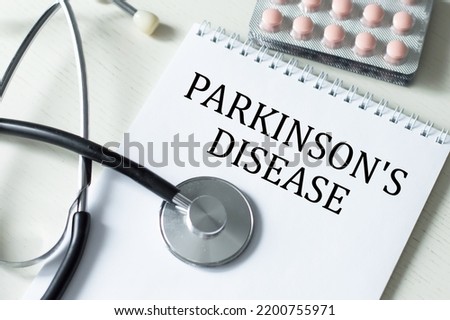 Medical form on a table, diagnosis parkinson's disease