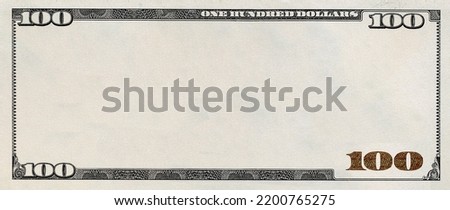 U.S. 100 dollar border with empty middle area Royalty-Free Stock Photo #2200765275