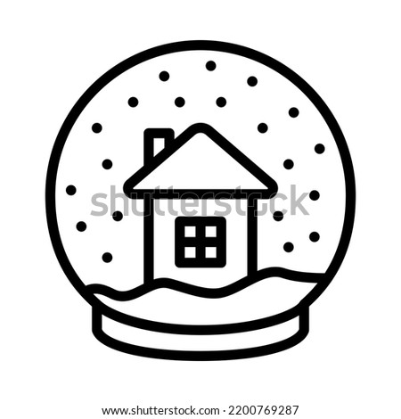Christmas snowball flat line icon. Christmas decorations isolated on white background. Outline sign for mobile concept and web design, store.