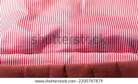 Red and white stripes fabric detail