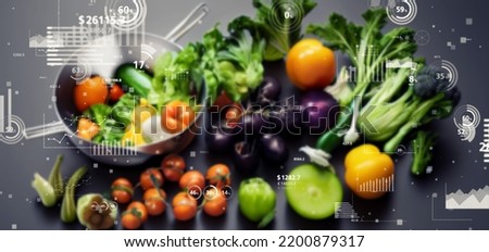 Food and data concept. Nutrition. Food loss." Royalty-Free Stock Photo #2200879317